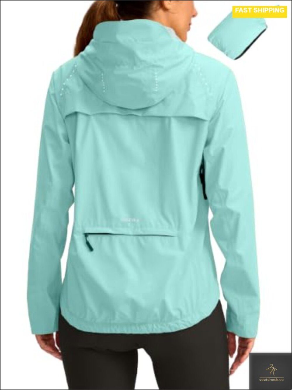 Women's Waterproof Cycling Rain Jacket Lightweight Windbreaker Packable